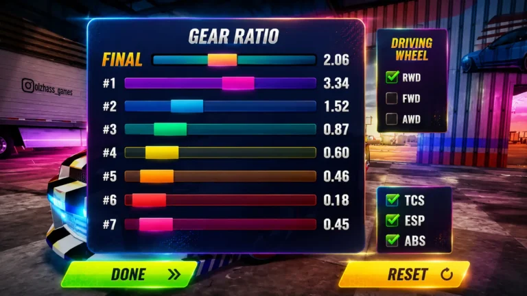 car parking multiplayer gearbox settigns