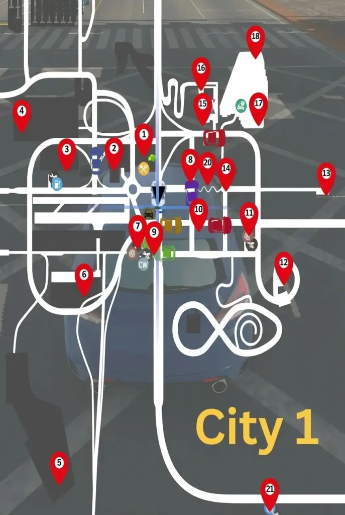 City 1 location map